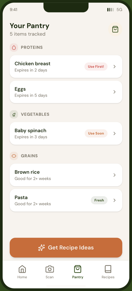 Your Pantry with expiry tracking
